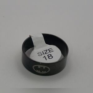 Batman Black Stainless Steel Band Ring - US Size 9 (China 18) - 7mm